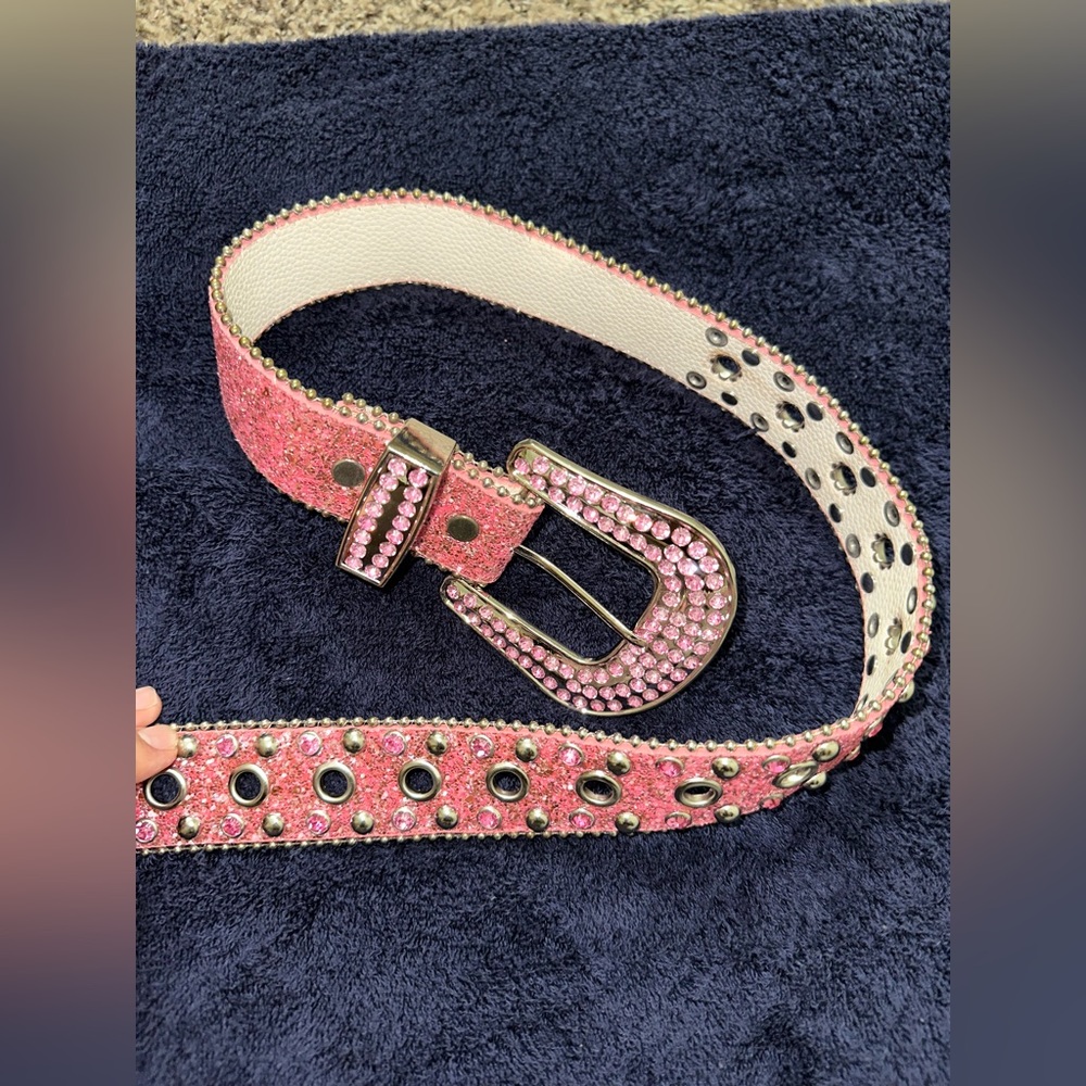 Rhinestone Pink Belt